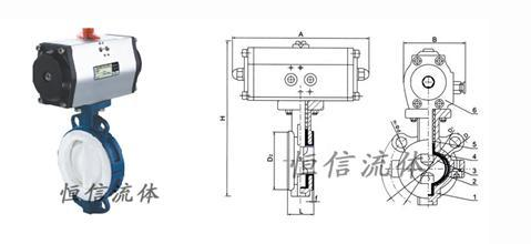 氣動襯氟蝶閥